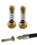 2 Pieces Sewer Jetting Nozzle Set With Spring Head For Drain And Pipe Cleaning, Stainless Steel, Rust Resistant, G1 8 Female Thread, 3 Rear Holes And 1 Forward Hole, Flexible Spring, Ideal Pressure Washer Spare Part, brass nozzles with hose fitting