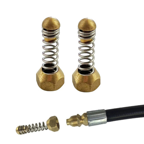 2 Pieces Sewer Jetting Nozzle Set With Spring Head For Drain And Pipe Cleaning, Stainless Steel, Rust Resistant, G1 8 Female Thread, 3 Rear Holes And 1 Forward Hole, Flexible Spring, Ideal Pressure Washer Spare Part, brass nozzles with hose fitting