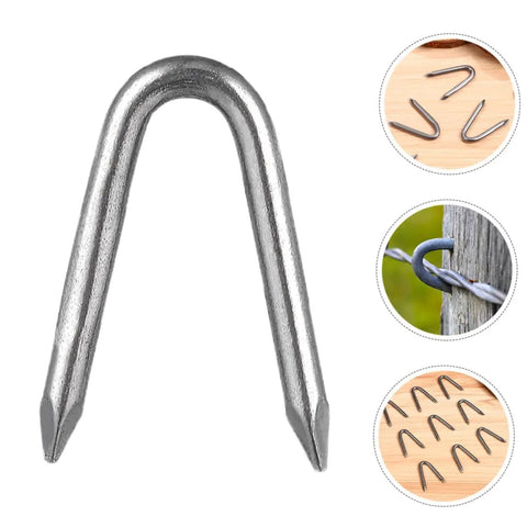 Heavy Duty Wire Mesh Staples Set For Outdoor Construction Reusable U Shaped Fence Post Staples Pro Grade Nails