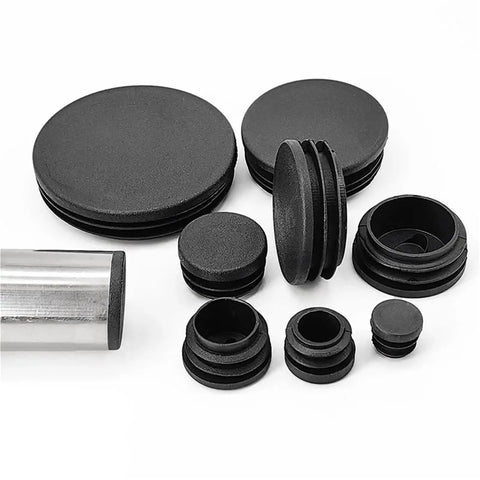 Round Plastic Leveling Feet Black End Plugs Set for Furniture and Equipment Heavy Duty Adjustable Height 10mm to 140mm