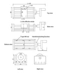Technical diagram of CNC XY Axis Ball Screw Linear Guide System for Precise Engraving and Milling 50x200 stroke with detailed views