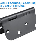 18 Pack 4 Inch Matte Black Door Hinges Rounded Heavy Duty Exterior Interior Hinge Set With 8 Holes And 144 Free Screws