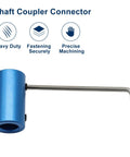 Six Pack 5mm To 8mm Bore Rigid Shaft Couplers Aluminum Alloy Blue, 25mm Length, 14mm Outside Diameter, M4 Set Screws, L Wrench Included, High Precision Shaft Alignment For CNC Robotics And Motor Projects, blue aluminum coupler with wrench