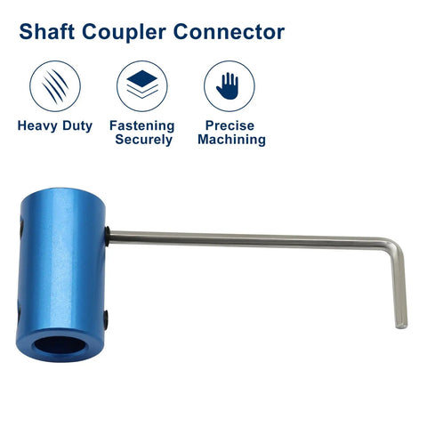Six Pack 5mm To 8mm Bore Rigid Shaft Couplers Aluminum Alloy Blue, 25mm Length, 14mm Outside Diameter, M4 Set Screws, L Wrench Included, High Precision Shaft Alignment For CNC Robotics And Motor Projects, blue aluminum coupler with wrench