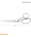 8 Inch Bent Forged Stainless Steel Fabric And Sewing Scissors For Denim Silk And Multiple Layer Materials Heavy Duty Pro Grade Precision Ground Blades Great For Crafting And Seamstress Projects, side view