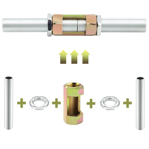 40-Piece Lamp Pipe Repair Kit For DIY Chandelier And Ceiling Light, Includes M10 Nuts And Nipples, Hex Lock Nuts, M10x30 And M10x50 Threads, Zinc Plated Carbon Steel Connector Hardware For Durable And Easy Install.