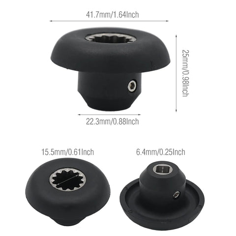 Front view of 2-pack black Vitamix drive socket replacement for blender blades (VM0101/VM0115/VM0116E).