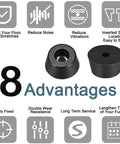 Heavy Duty Rubber Feet Bumpers With Metal Washer Inserts For Furniture And Appliances D14x12xH8mm Black 20 Pack Floor Protector