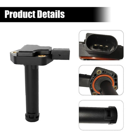 BMW Engine Oil Level Sensor Replacement Direct Fit For 2002-2015 1 Series 3 Series 5 Series 6 Series 7 Series Cars OE Replacement 12617607910 12610148464 12610400034, black plastic sensor
