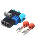 Top Notch 1 Set Of 2 Pin GM Weather Pack Kit With Male Female Waterproof Sensor Fan Connector Plug For Cars Perfect Lavender Fitment, blue seals