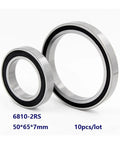 Alt Tag: 10 Pack 6810 2RS Deep Groove Ball Bearing Thin Wall With Double Rubber Seal 50mm Bore 65mm Outer Diameter 7mm Width 6810RS