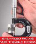 Using Outside Micrometer Set With One-Piece Friction Thimble, Satin Chrome Finish, Tapered Frame, 0 To 3 Inch Range,.0001 Inch Graduations
