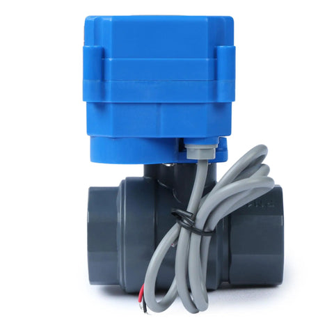 Three Quarter Inch UPVC Motorized Ball Valve With Full Port Two Wire Auto Return 9 To 36V AC DC Normally Closed for Water Systems