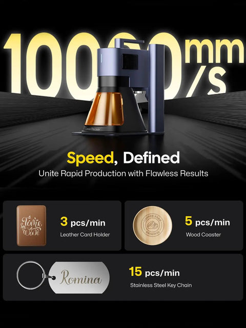 20W Dual Fiber And Diode Laser Engraver Ultra Portable 6Kg 3D Grayscale And Color Engraving For Metal Wood And Jewelry