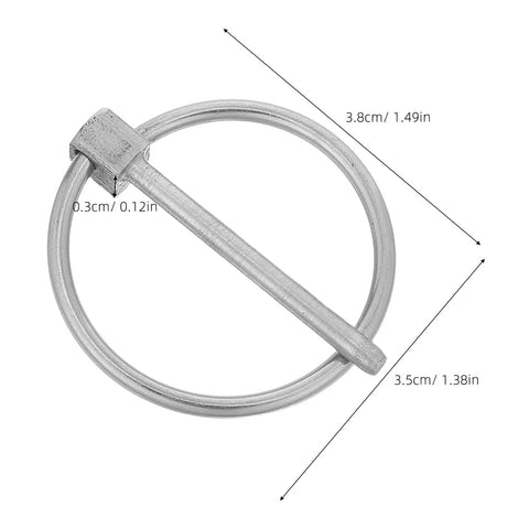 Heavy Duty Stainless Steel Locking Linch Pins With O-Ring Retainers shown with dimensions for secure utility trailers and trucks.