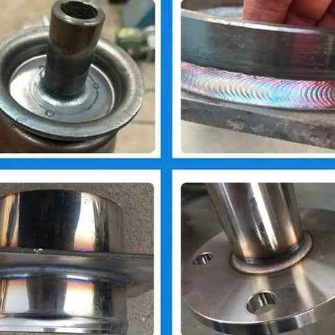Pro Grade Rotary Welding Positioner With 65Mm Chuck, smooth welded joints and polished metal components for pipe fabrication.