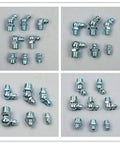 Top Notch 260 Pc Grease Nipple Kit For Cars. Galvanized Fittings Include Angled And Straight Zerk Nozzles To Lube Bearings Fast.