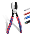 Knockout 8 Inch Cable Cutter With Twin Cutting Edge And Rock Solid Hrc65 Steel Blade For Butter Smooth Snips On Electrical Wire, heavy duty construction.