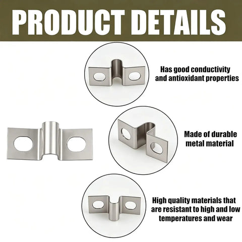 Techie Friendly Terminal Block Jumper Wires Tension Clips Kit 10 Pieces Ready For 20A Terminal Blocks with durable metal material details