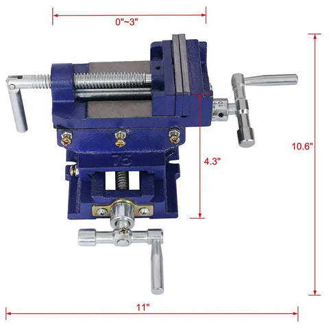 Heavy Duty 3 Inch Cross Slide Drill Press Vise X Y Milling Machine Vise Precision Bench Vise Ductile Iron Swivel Head dimensions and design