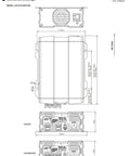Mechanical drawing of COTEK Advanced Battery Charger, CX12xx model, showing dimensions and connections for installation.