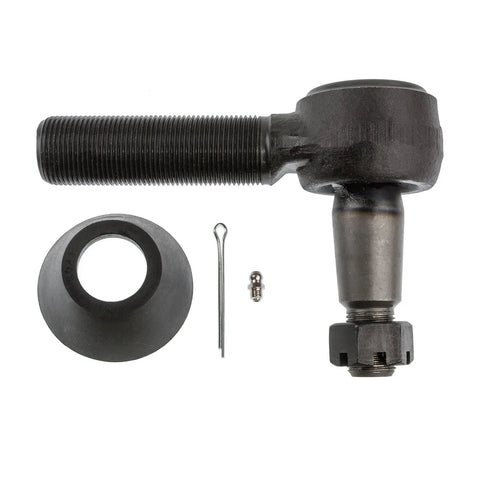 Heavy Duty Tie Rod End For Trucks With Left Hand Thread One And A Quarter Inch Stud Twelve Threads Per Inch Five Point Seven Five Inch Length Small Taper Diameter One Point Zero Eight Inches Large Taper Diameter One Point Twenty Five Inches shown with hardware