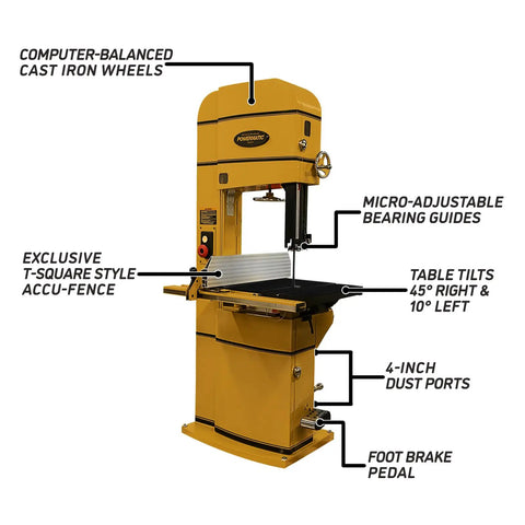 ArmorGlide 18-Inch Woodworking Bandsaw With 5 HP 230V 1Ph Power, PM1800BT Model, pro-grade low-friction coated work surface