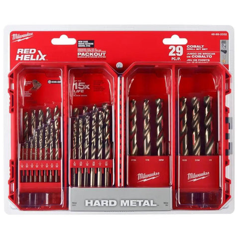 29 Piece Cobalt Helix Drill Bit Set For Wood And Metal Projects With Center Point Tips Great For Home Repair And Woodworking Heavy Duty And Pro Grade Durable Red Finish Brad Point Style Bits For Clean Starts And Precise Holes