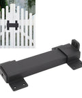 Badass Heavy Duty Carbon Steel Slide Gate Latch Lock With Reinforced Padlock Hole For Fence Shed Barn Yard Security Bolt on white gate.