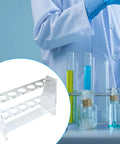 Clear Acrylic Test Tube Rack With 6 Holes For 16mm Tubes 10ml Tube Holder Pro Grade Lab Organizer in a lab setting