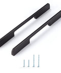 10 Inch Hole Center Matte Black Cabinet Pulls Set of 5 Modern Bar Handles with screws