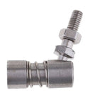 Killer Performance 1/4 Inch Marine Boat Throttle Ball Joint And Tie Rod Linkage End Mount With M5 Threads Crafted From Premium 304 Stainless Steel angle view.