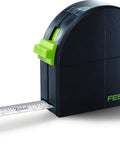 Badass 10 Foot Imperial Metric Tape Measure With Slick Compass Mode And Easy Flip Tab For Spot On Wall And Tight Space Measurements Made In Germany shown against a white background.