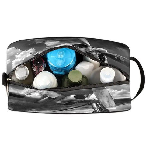 Travel Toiletry Bag For Men Women Kids Waterproof Dopp Kit Organizer With Spacious Compartments for essentials, zipper open view