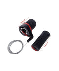 2Pcs Bicycle Twist Grip Gear Shifter Handle Set for Mountain Bikes, 18 21 Speed Derailleur, cable visible