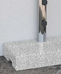 Granite Rectangular Parasol Base With Two Adapters 55.1 Lbs Beefy Heavy Duty Umbrella Stand for patio, shown from the side.