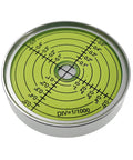 Pro Grade Aluminum Alloy Universal Horizontal Level Tool With Bubble Level Circle 2.4 Inches 60mm Magnetic Silver Green Built For Construction And DIY Projects, green circular bubble level