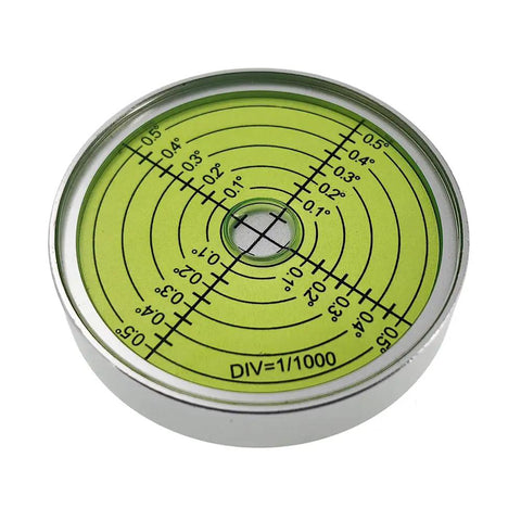 Pro Grade Aluminum Alloy Universal Horizontal Level Tool With Bubble Level Circle 2.4 Inches 60mm Magnetic Silver Green Built For Construction And DIY Projects, green circular bubble level