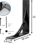 Beefy Heavy Duty Shelf Brackets Set Of 2 12 X 10 Inch Die Cast Alloy Mantel Support Max Load 1100 Lbs with screws and drill bit