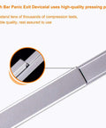 Push Bar Door Lock With 6 Keys And Emergency Exit Handle close-up of aluminum panic exit device compression test detail