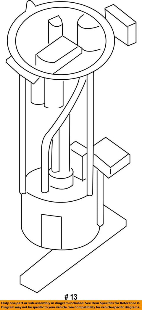 Genuine Nissan Fuel Pump Replacement 17040-1PA0A detailed diagram of OEM part for installation and component reference.