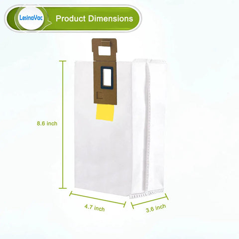 Dimensions of 12 Pack Dust Bags For Roborock S7 Plus Vacuum Cleaner Heavy Duty 3L Large Capacity Auto Empty Dock Durable 2 Layer Melt Blown Fiber Filtration And Non Woven Fabric