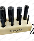 Hand Expanding Arbor Set 8 Piece For Lathes And Milling Machines, Workhorse Pro Grade Precision Tooling on wooden stand