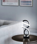Modern Dimmable Spiral RGB Touch Desk Lamp For Bedroom And Nightstand Black Frosted Finish LED Bedside Light With White LED Strip