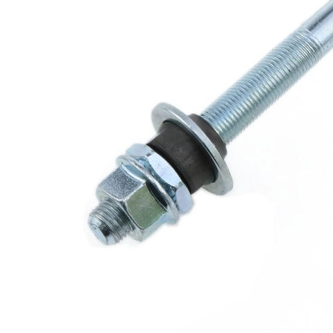Close-up of Lyot 185 Millimeter Bike Axle For Multiple Speed Rear Hub 3 Eighths Inch Silver One Piece Durable Lightweight High Strength