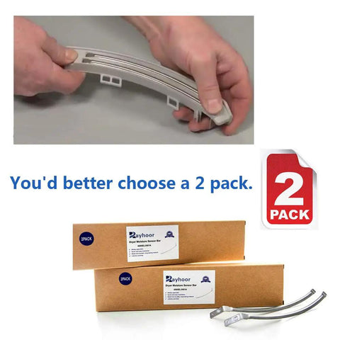 2 Pack Dryer Moisture Sensor Bar Replacement Part For LG Kenmore Dryers Replaces 6500EL3001A PD00001914 1268224 AP4445128 EAP3529161 Compatible With LG Models Easy Install with packaging and hand holding sensor bar