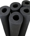 Five foam tubes from Water Pipe Insulation Tubing Set With Inner Diameters From 3/4 Inch To 4 Inch Foam Tube Insulation For Thick Wall Lagging Wrap Keeps Your Pipes Cozy And Prevents Heat Loss And Condensation displayed vertically