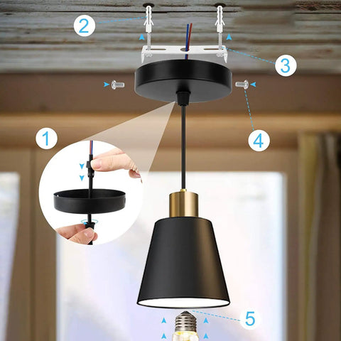 Three Pack Modern Black Pendant Lights For Kitchen Island And Dining Room With 59.1 Inch Cords Matte Black Finish E26 Bulb Compatible 6.10 By 7.48 Inch Dome Lampshade Hanging Light