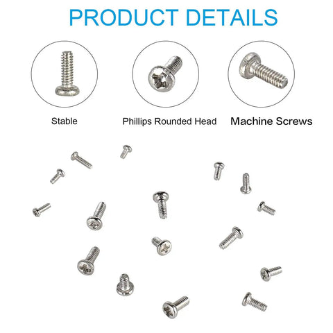 Ultra Tiny M1 Micro Screws Kit For Electronics Repair And Diy 800 Pieces Includes M1x2mm M1x2.5mm M1x3mm M1x4mm M1.2x2.5mm detail