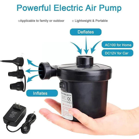 Portable Electric Air Pump Mini 12v Compressor Inflator With 3 Nozzles For Mattress Boat Camping Toys Vacuum Seal Bags Home Outdoor Use Lightweight Durable Easy Carry